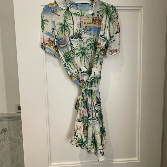 Zara tropical wrap dress. Size small - Picture 3 of 4